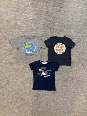 Kids Shirts - Set of 3 T-Shirts - Earth - Baseball - Megalodon - Cat & Jack